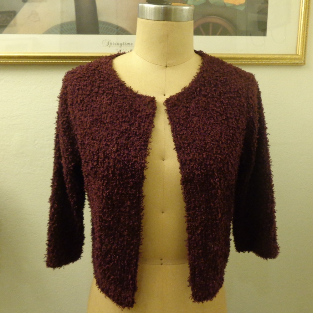 Self Esteem Crop Burgundy Sweater